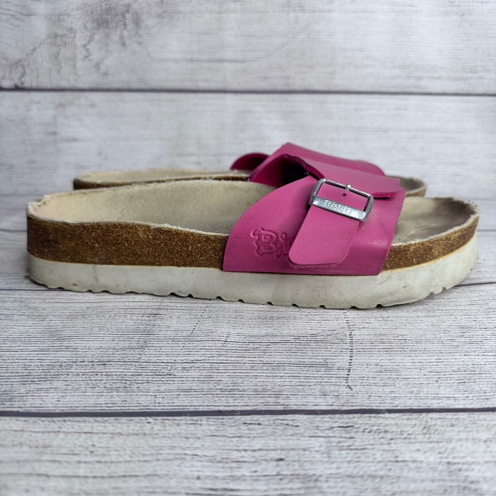 Birki's‎ by Birkenstock Pink Slide Sandals Platform Buckle Womens Size 40 L9 M7
